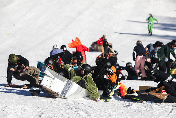 Carnage at the Annual Snowbowl Cardboad Derby
