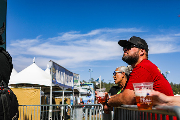 A Man Enjoys the Music at Blues and Brews