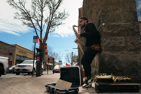 Busking in Downtown Flagstaff